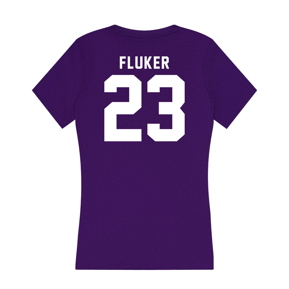 Tarleton State - NCAA Women's Basketball : Alani Fluker - Women's V-Neck T-Shirt-1