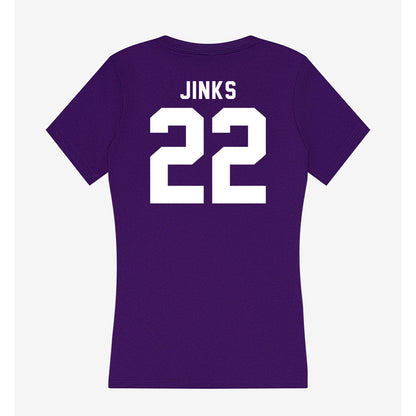 Tarleton State - NCAA Men's Basketball : Jaden Jinks - Women's V-Neck T-Shirt-1