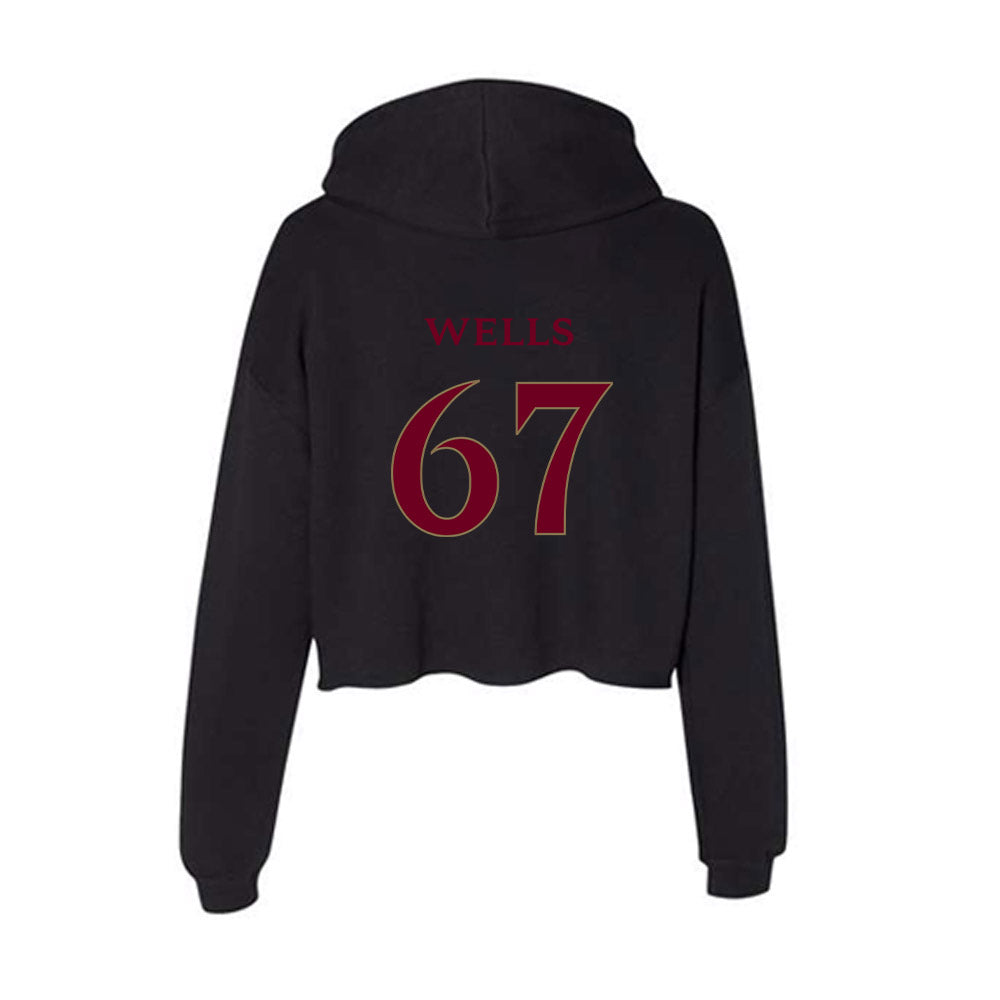 Elon - NCAA Football : Eli Wells - Women's Crop Fleece Hoodie-1