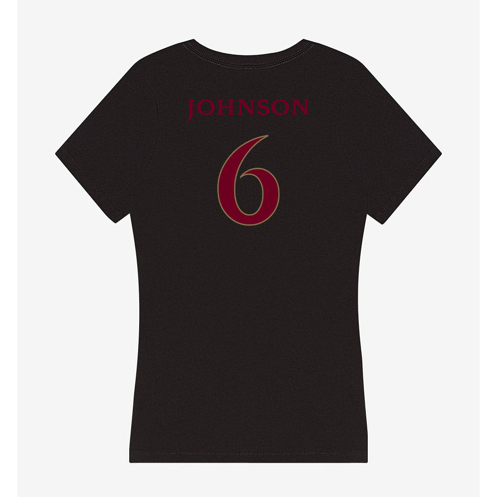 Elon - NCAA Women's Volleyball : Kyla Johnson - Women's V-Neck T-Shirt-1