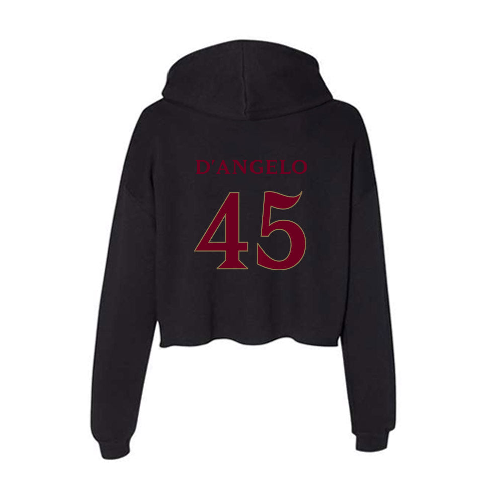 Elon - NCAA Football : Michael D'Angelo - Women's Crop Fleece Hooded Sweatshirt-1