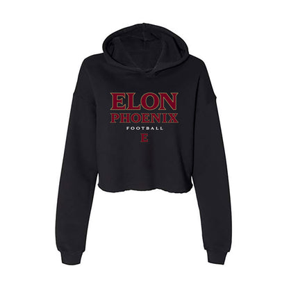 Elon - NCAA Football : Cj Hector - Women's Crop Fleece Hoodie-0