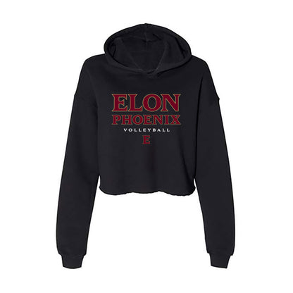 Elon - NCAA Women's Volleyball : Allie Schultz - Women's Crop Fleece Hoodie-0