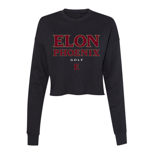 Elon - NCAA Men's Golf : Dylan Lewis - Women's Cropped Crew Fleece-0