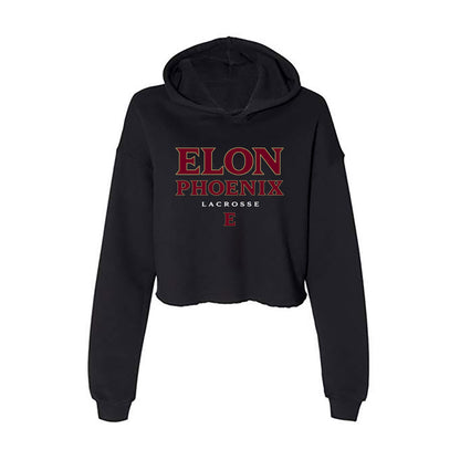 Elon - NCAA Women's Lacrosse : Maddie Engelkraut - Women's Crop Fleece Hoodie-0