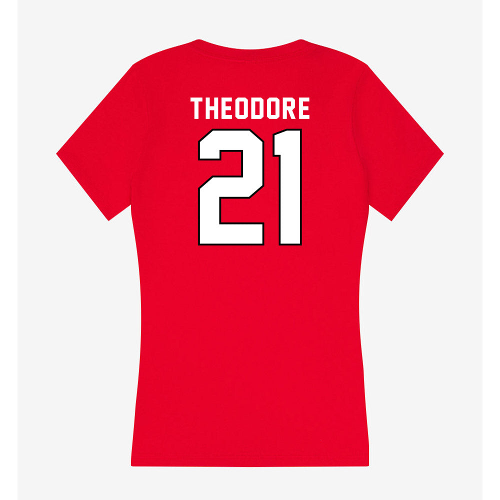 St. Francis - NCAA Football : Jordan Theodore - Women's V-Neck T-Shirt-1