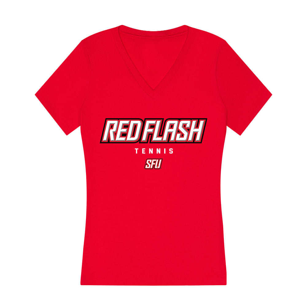 St. Francis - NCAA Women's Tennis : Reagen Mangan - Women's V-Neck T-Shirt-0
