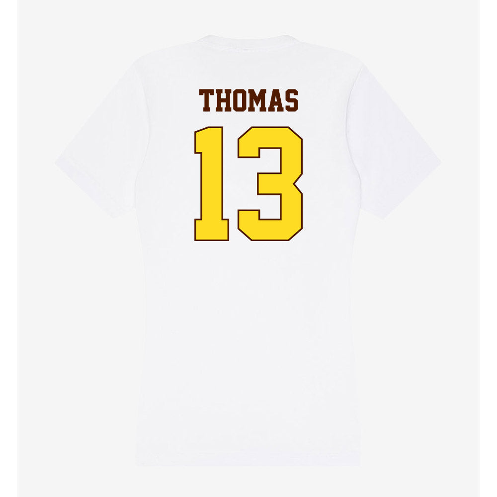 Western Michigan - NCAA Football : Jordon Thomas - Women's V-Neck T-Shirt-1