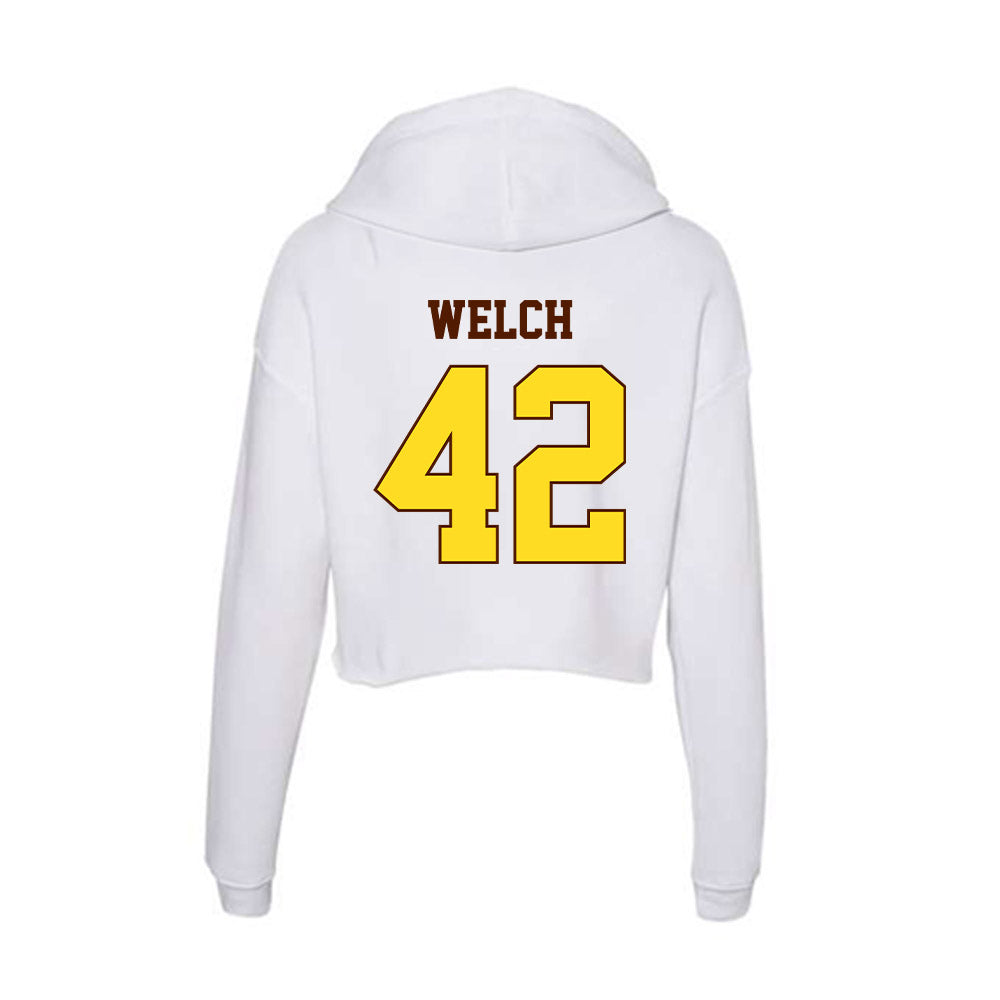 Western Michigan - NCAA Football : Gabe Welch - Women's Crop Fleece Hoodie-1