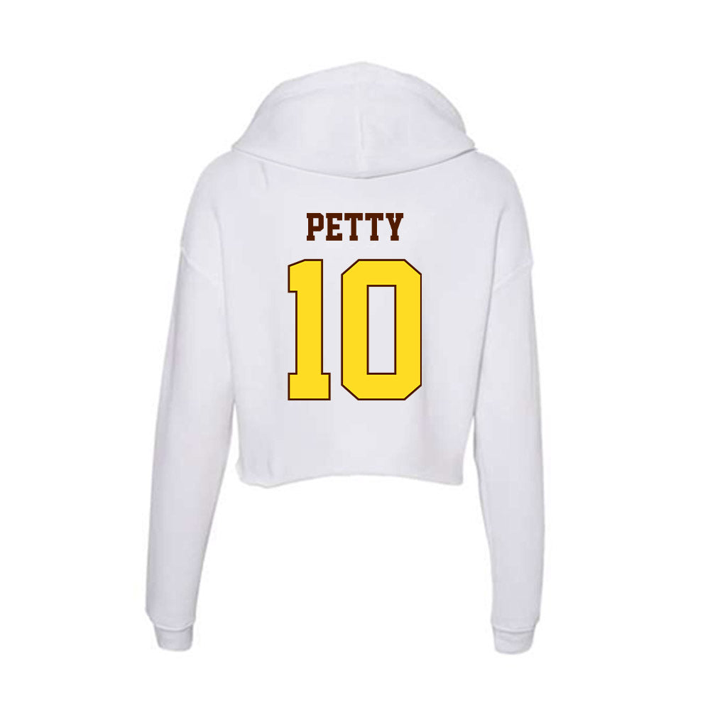 Western Michigan - NCAA Football : Trey Petty - Women's Crop Fleece Hooded Sweatshirt-1