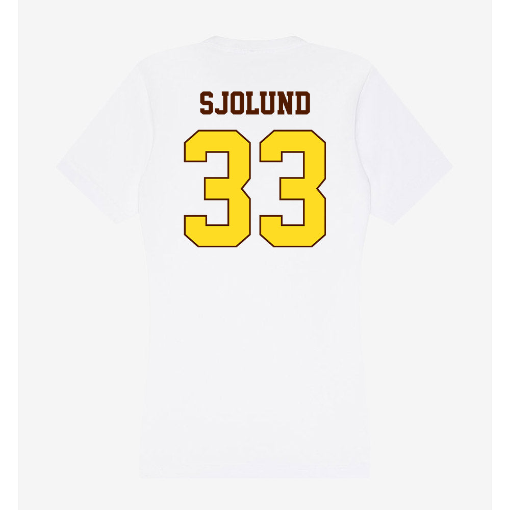 Western Michigan - NCAA Men's Ice Hockey : Samuel Sjolund - Women's V-Neck T-Shirt-1