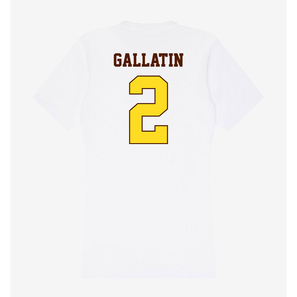 Western Michigan - NCAA Men's Ice Hockey : Grady Gallatin - Women's V-Neck T-Shirt-1