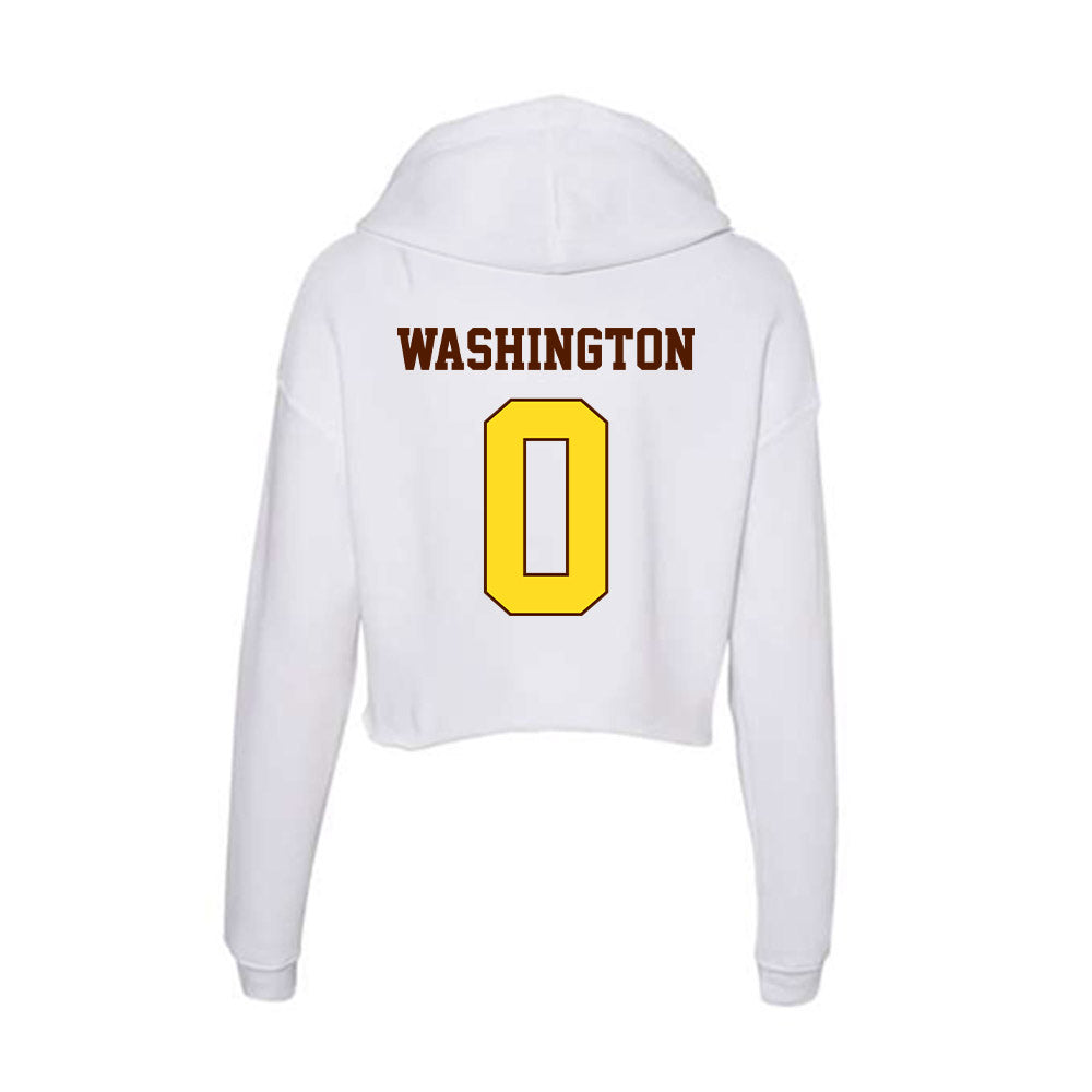 Western Michigan - NCAA Men's Basketball : Jaylen Washington - Women's Crop Fleece Hooded Sweatshirt-1