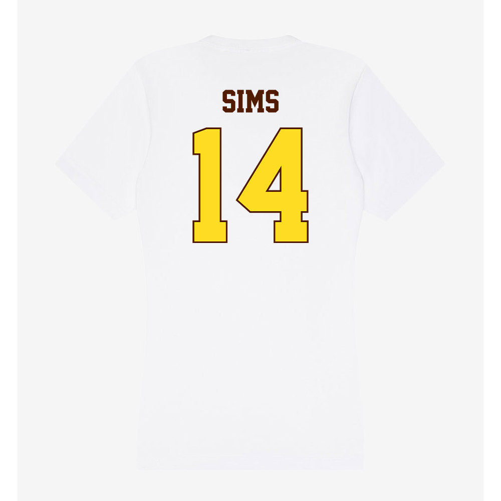 Western Michigan - NCAA Football : Jarvarius Sims - Women's V-Neck T-Shirt-1