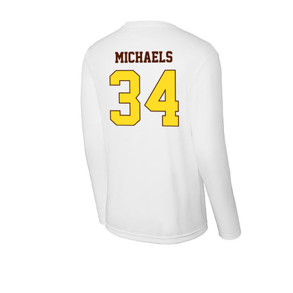 Western Michigan - NCAA Men's Ice Hockey : Owen Michaels - Activewear Long Sleeve T-Shirt-1