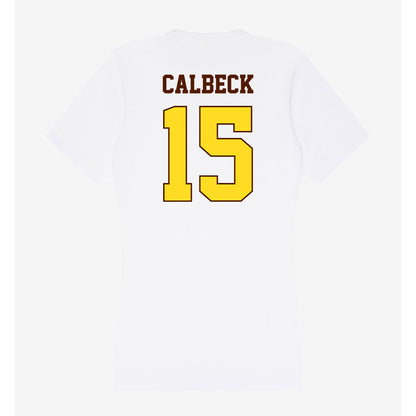 Western Michigan - NCAA Men's Ice Hockey : Alex Calbeck - Women's V-Neck T-Shirt-1