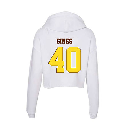 Western Michigan - NCAA Football : Nathan Sines - Women's Crop Fleece Hoodie-1