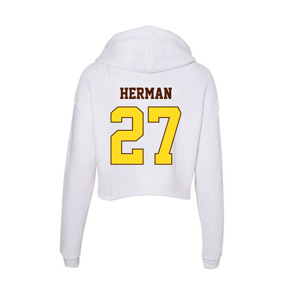 Western Michigan - NCAA Softball : Hannah Herman - Women's Crop Fleece Hoodie-1