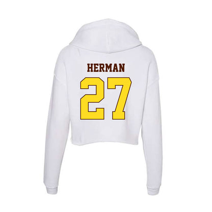 Western Michigan - NCAA Softball : Hannah Herman - Women's Crop Fleece Hoodie-1