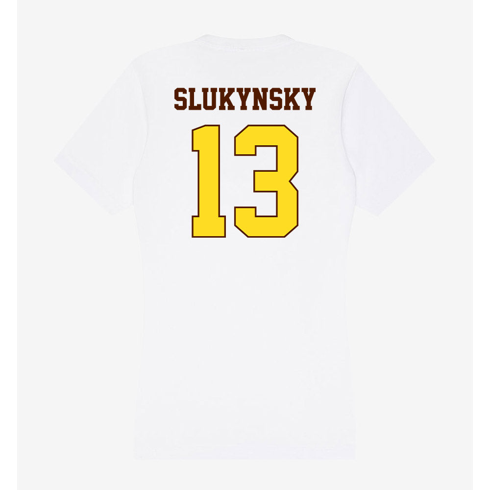 Western Michigan - NCAA Men's Ice Hockey : Grant Slukynsky - Women's V-Neck T-Shirt-1