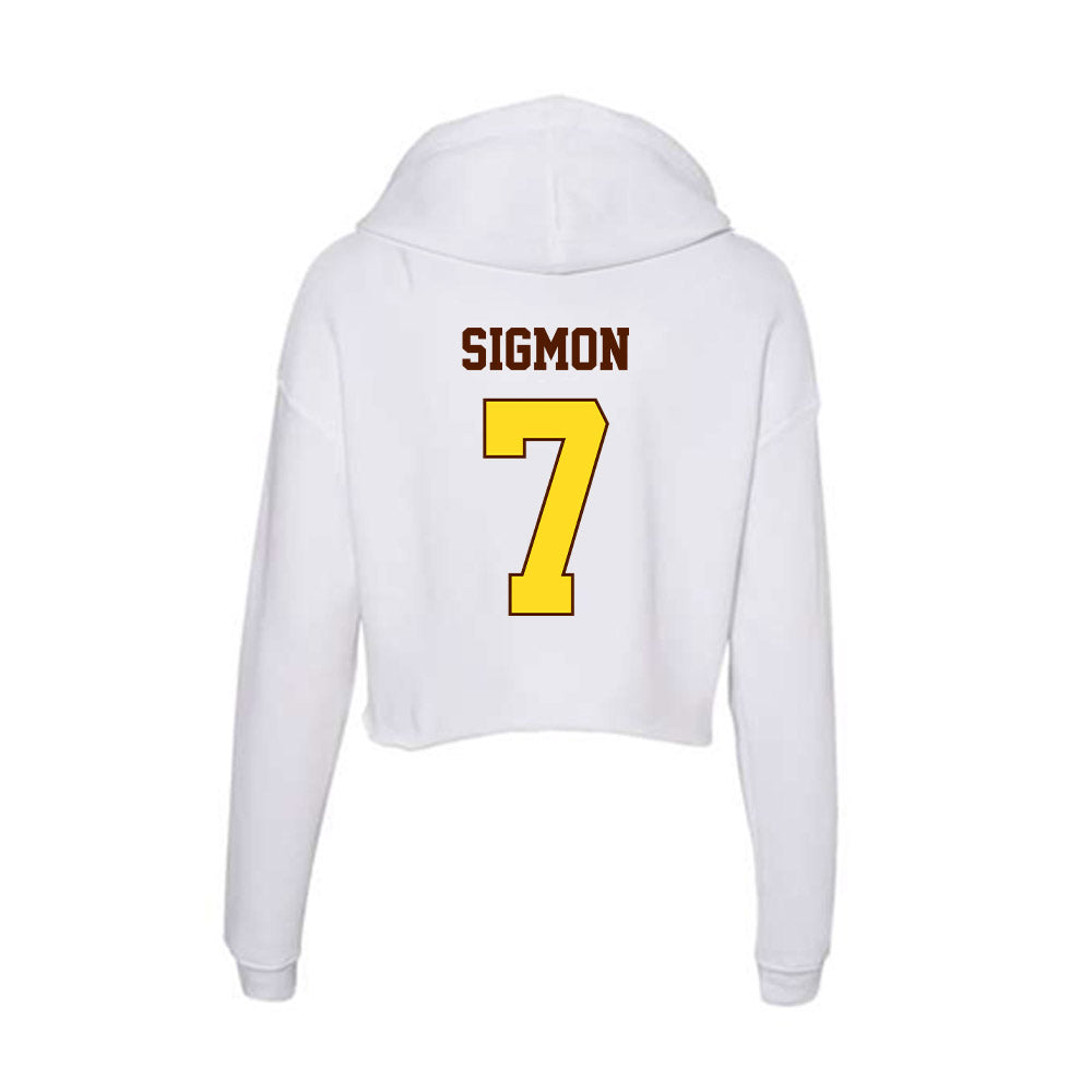 Western Michigan - NCAA Men's Basketball : Jordan Sigmon - Women's Crop Fleece Hooded Sweatshirt-1
