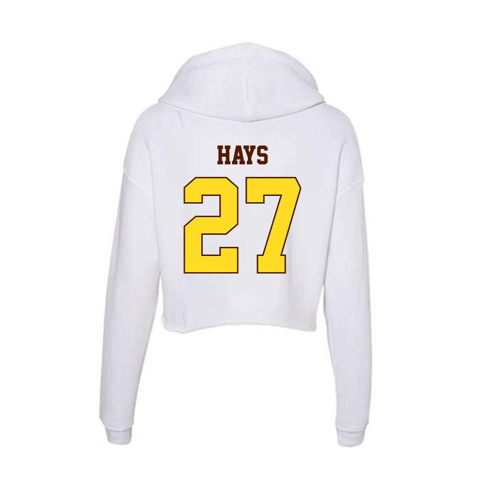 Western Michigan - NCAA Football : JR Hays - Women's Crop Fleece Hoodie-1
