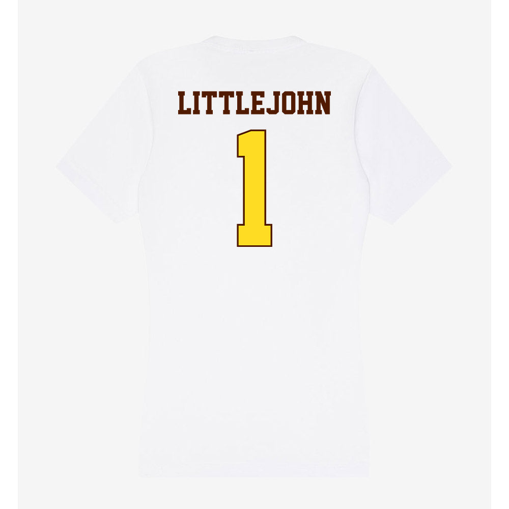 Western Michigan - NCAA Football : Emazon Littlejohn - Women's V-Neck T-Shirt-1