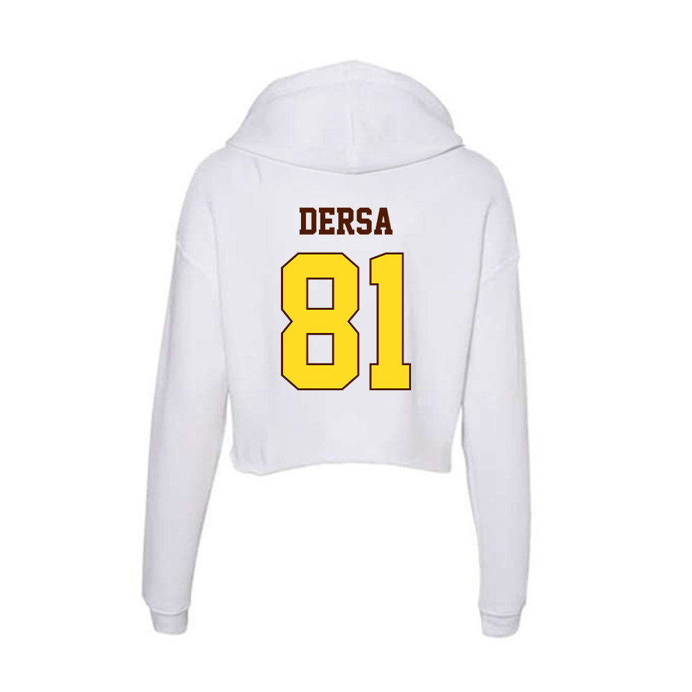 Western Michigan - NCAA Football : Michael Dersa - Women's Crop Fleece Hoodie-1