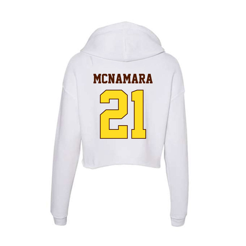 Western Michigan - NCAA Men's Ice Hockey : Luke McNamara - Women's Crop Fleece Hooded Sweatshirt-1