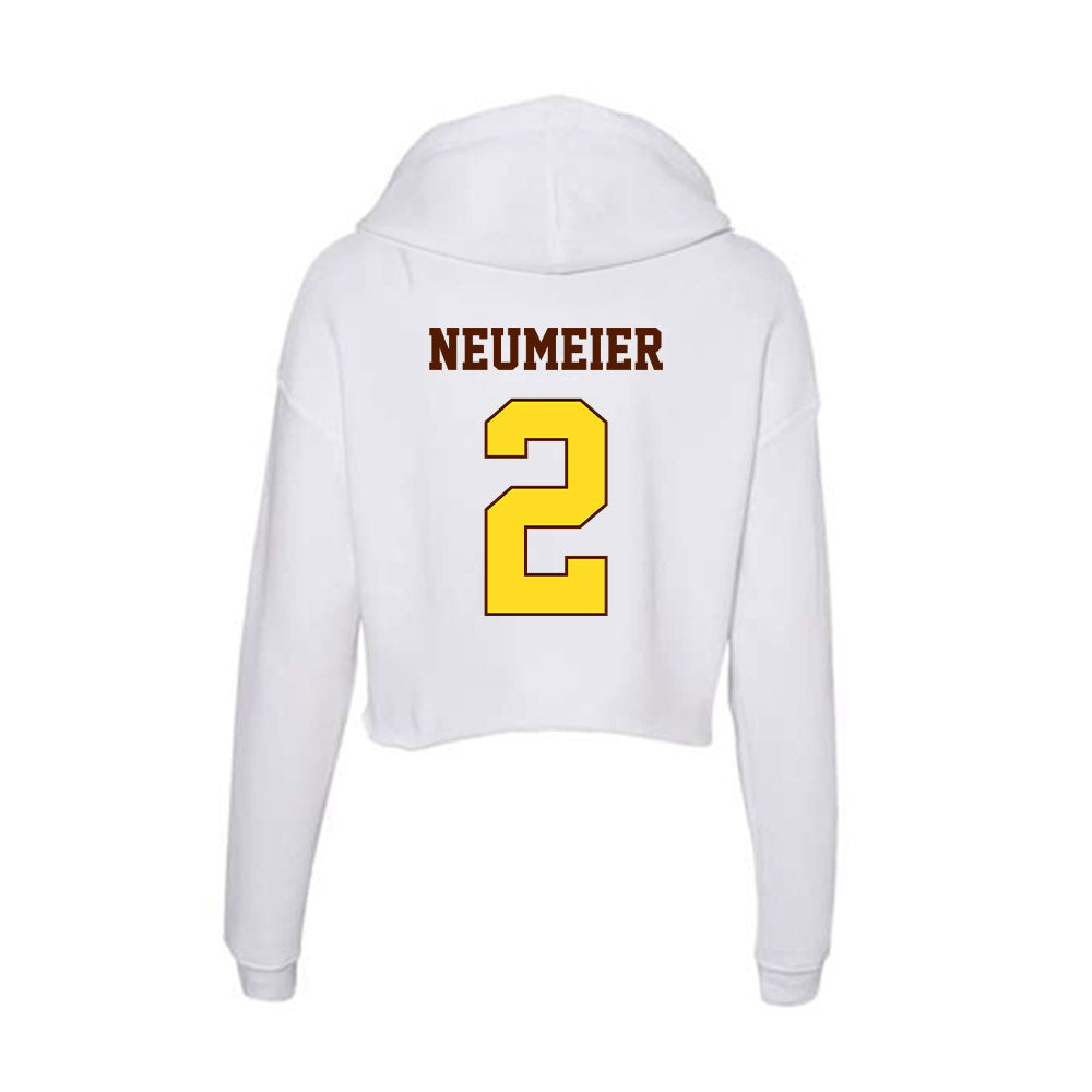 Western Michigan - NCAA Men's Ice Hockey : Michael Neumeier - Women's Crop Fleece Hooded Sweatshirt-1