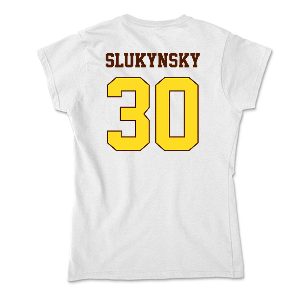 Western Michigan - NCAA Men's Ice Hockey : Hampton Slukynsky - Soft Style Women’s T-Shirt-1