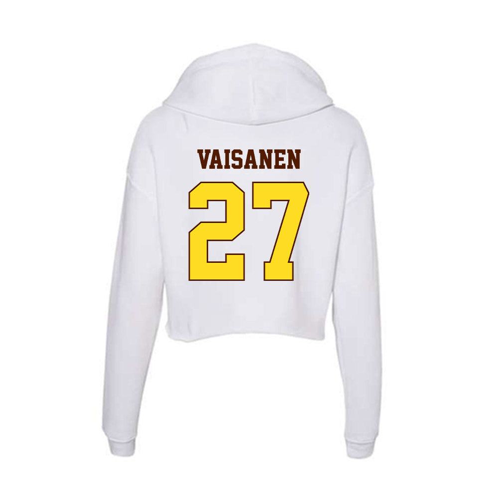 Western Michigan - NCAA Men's Ice Hockey : Joona Vaisanen - Women's Crop Fleece Hoodie-1