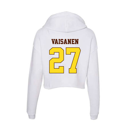 Western Michigan - NCAA Men's Ice Hockey : Joona Vaisanen - Women's Crop Fleece Hoodie-1