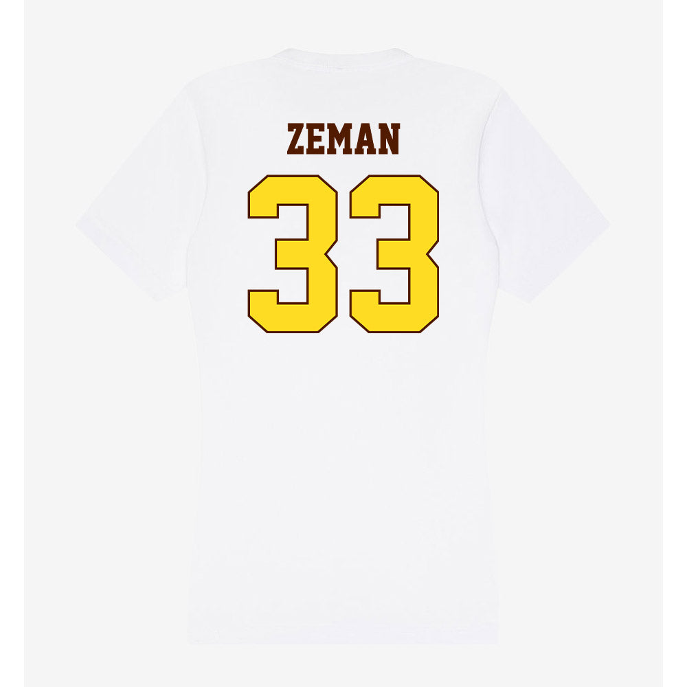 Western Michigan - NCAA Football : Zachary Zeman - Women's V-Neck T-Shirt-1
