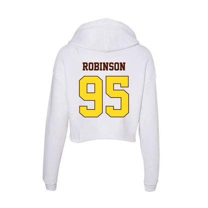 Western Michigan - NCAA Football : DeShawn Robinson - Women's Crop Fleece Hoodie-1