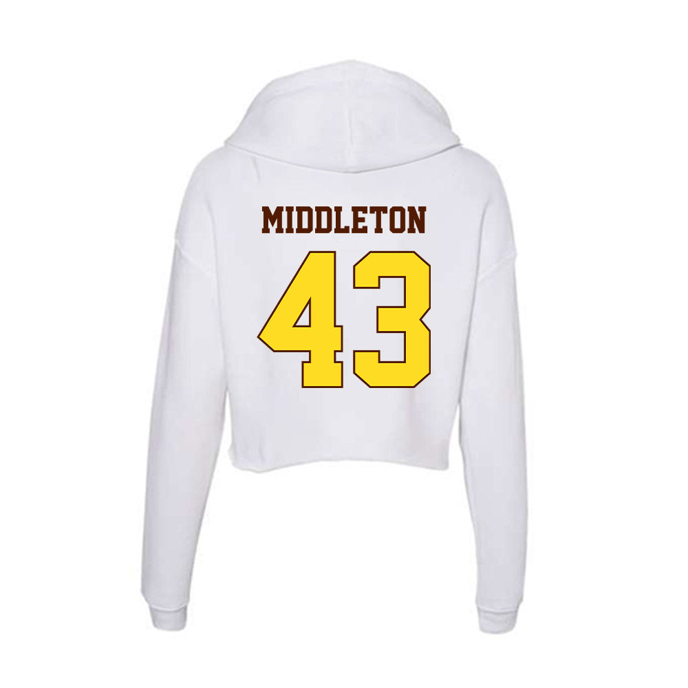 Western Michigan - NCAA Baseball : Cooper Middleton - Women's Crop Fleece Hoodie-1