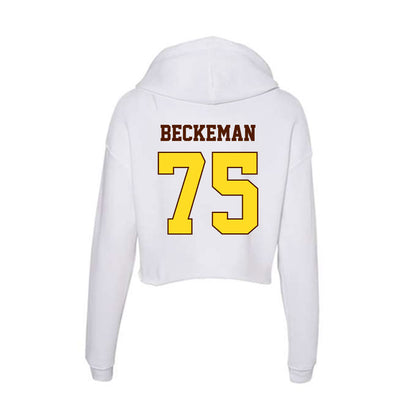 Western Michigan - NCAA Football : Spencer Beckeman - Women's Crop Fleece Hoodie-1