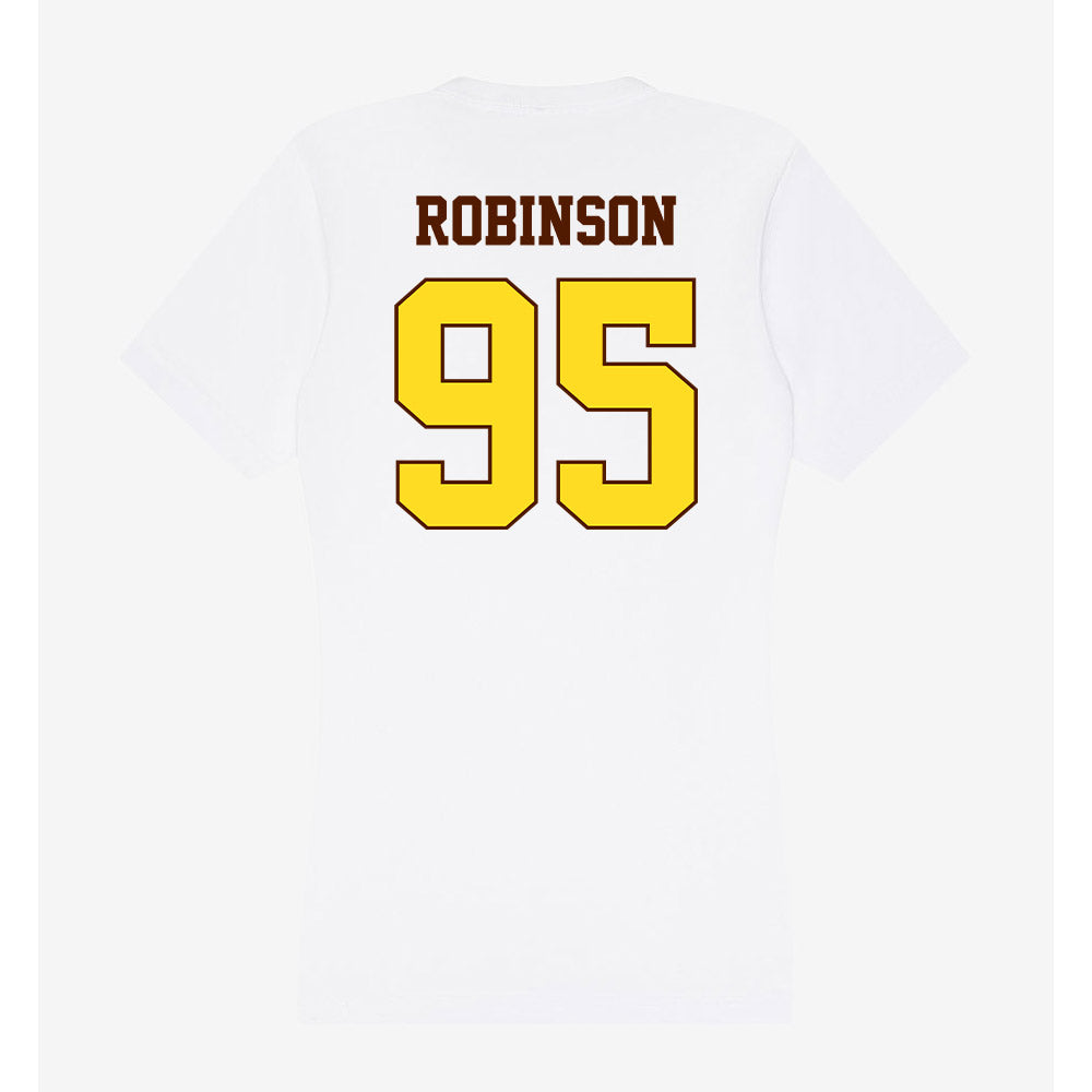 Western Michigan - NCAA Football : DeShawn Robinson - Women's V-Neck T-Shirt-1