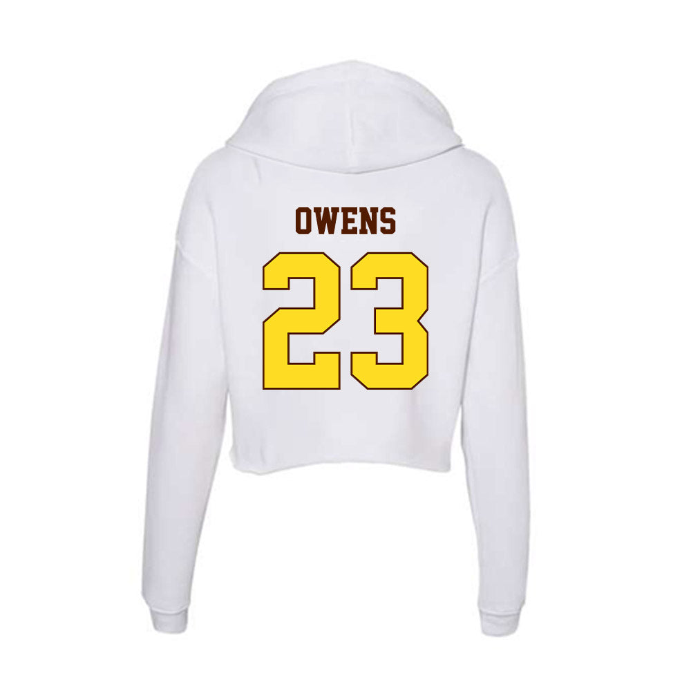 Western Michigan - NCAA Football : Tahj Owens - Women's Crop Fleece Hooded Sweatshirt-1