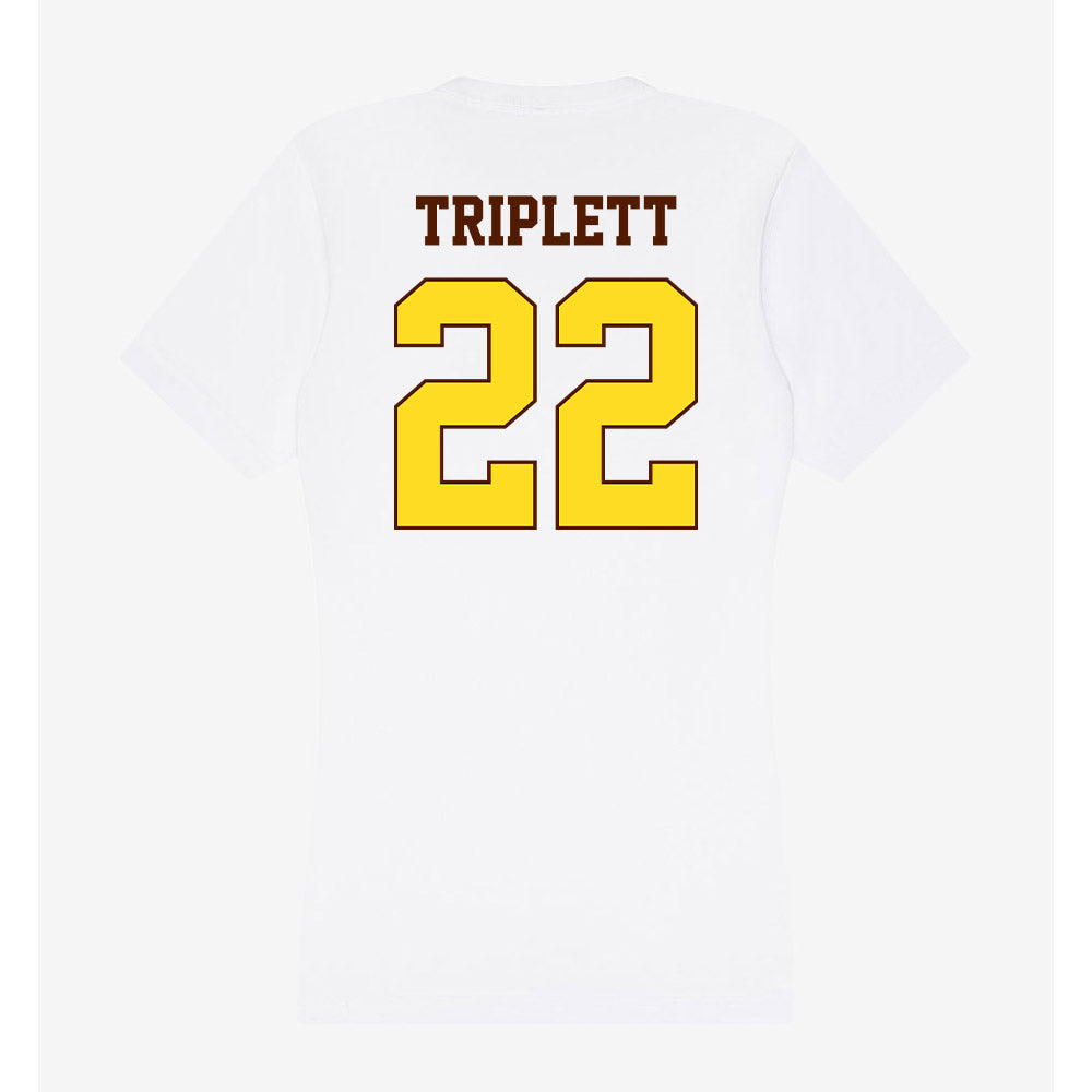 Western Michigan - NCAA Football : Donovan Triplett - Women's V-Neck T-Shirt-1