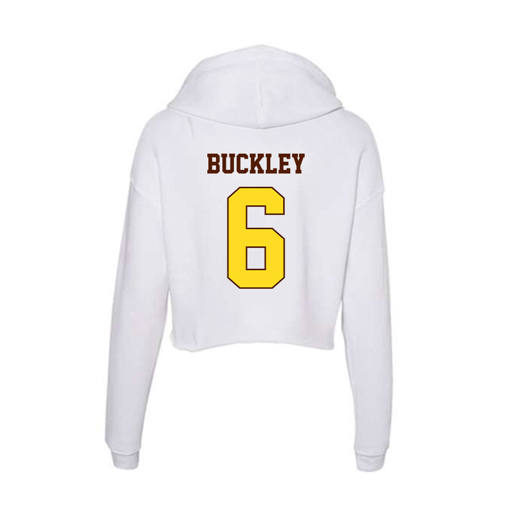 Western Michigan - NCAA Football : Jalen Buckley - Women's Crop Fleece Hoodie-1