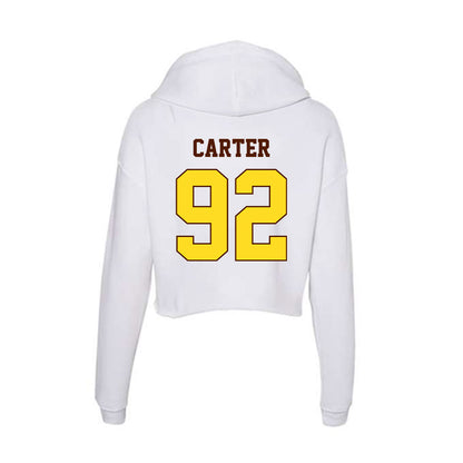Western Michigan - NCAA Football : Gian Carter - Women's Crop Fleece Hoodie-1