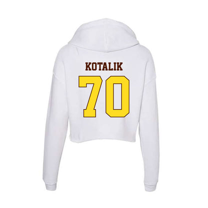 Western Michigan - NCAA Football : KJ Kotalik - Women's Crop Fleece Hoodie-1