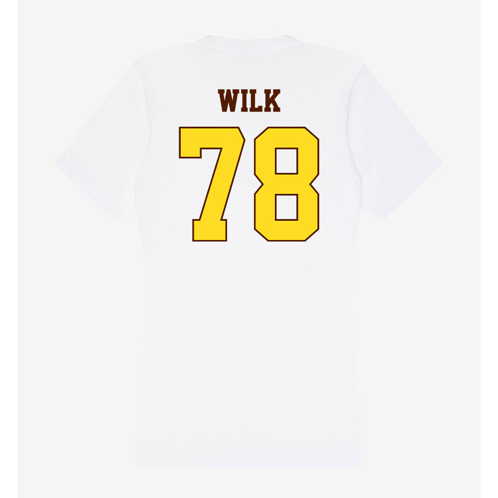 Western Michigan - NCAA Football : Jacob Wilk - Women's V-Neck T-Shirt-1