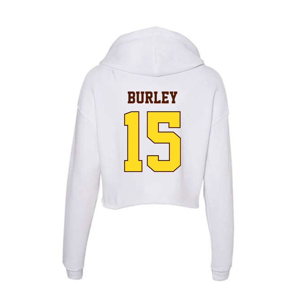 Western Michigan - NCAA Football : Kedrick Burley - Women's Crop Fleece Hooded Sweatshirt-1