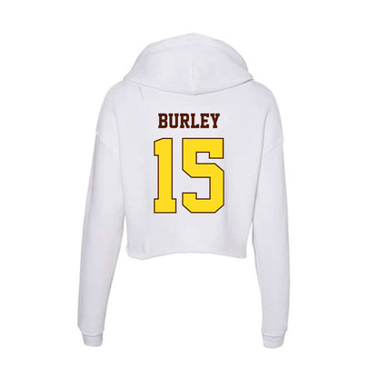 Western Michigan - NCAA Football : Kedrick Burley - Women's Crop Fleece Hooded Sweatshirt-1