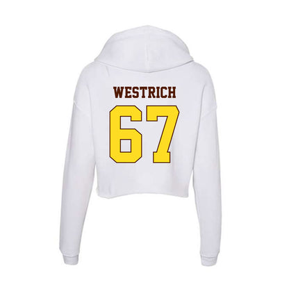 Western Michigan - NCAA Football : Ryan Westrich - Women's Crop Fleece Hooded Sweatshirt-1