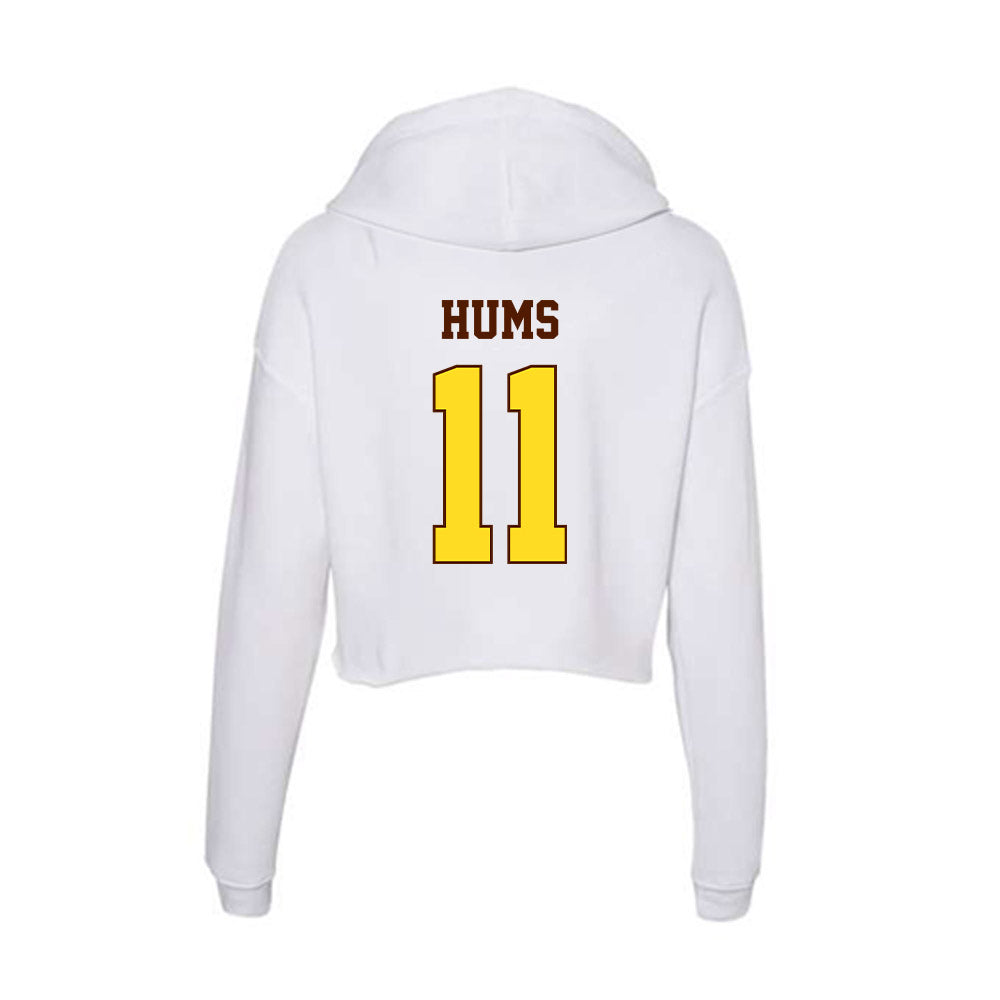 Western Michigan - NCAA Baseball : Cooper Hums - Women's Crop Fleece Hoodie-1