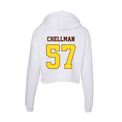 Western Michigan - NCAA Football : Jake Chellman - Women's Crop Fleece Hoodie-1