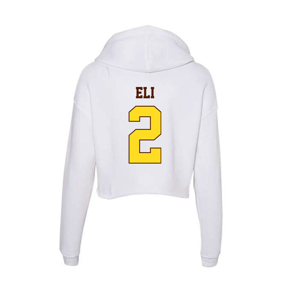 Western Michigan - NCAA Men's Basketball : Joshua Eli - Women's Crop Fleece Hoodie-1